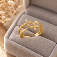 Double Cross Ring by Sanctelle, view 2