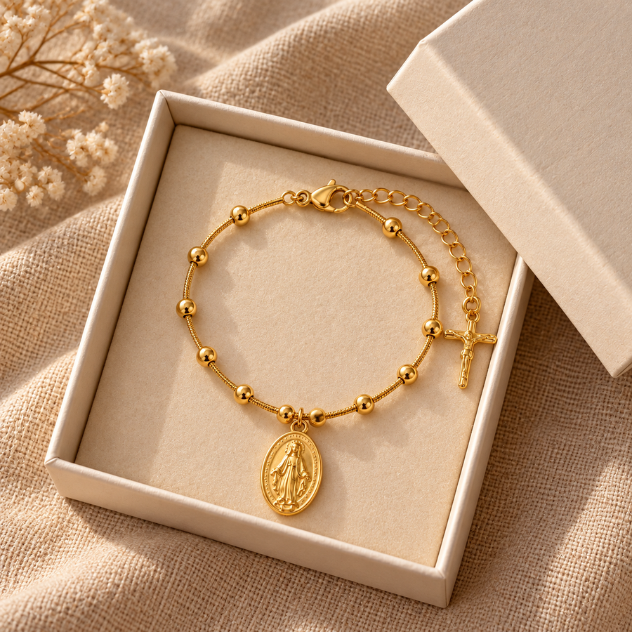 Miraculous Medal Bracelet by Sanctelle, view 5