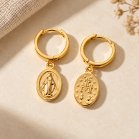 Miraculous Medal Earrings by Sanctelle, view 2
