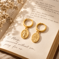 Miraculous Medal Earrings by Sanctelle, view 3