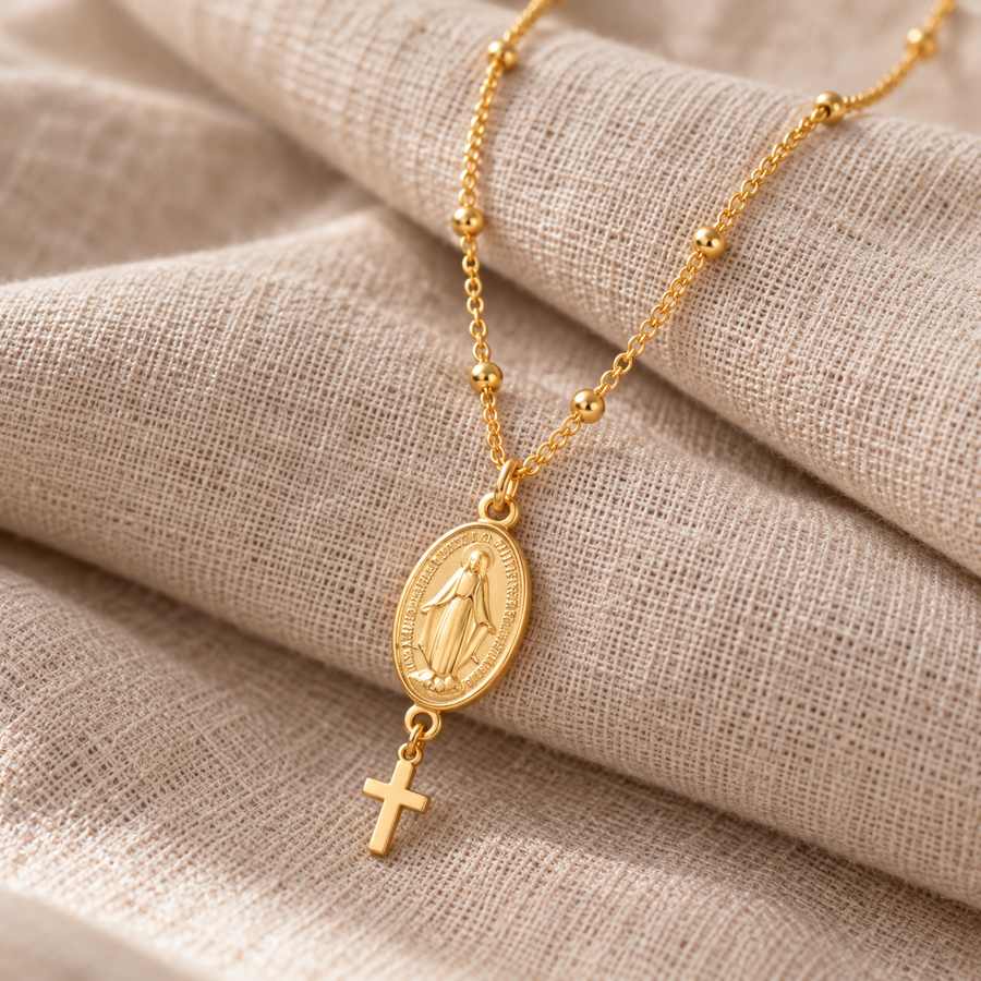 Miraculous Medal Necklace by Sanctelle, view 2