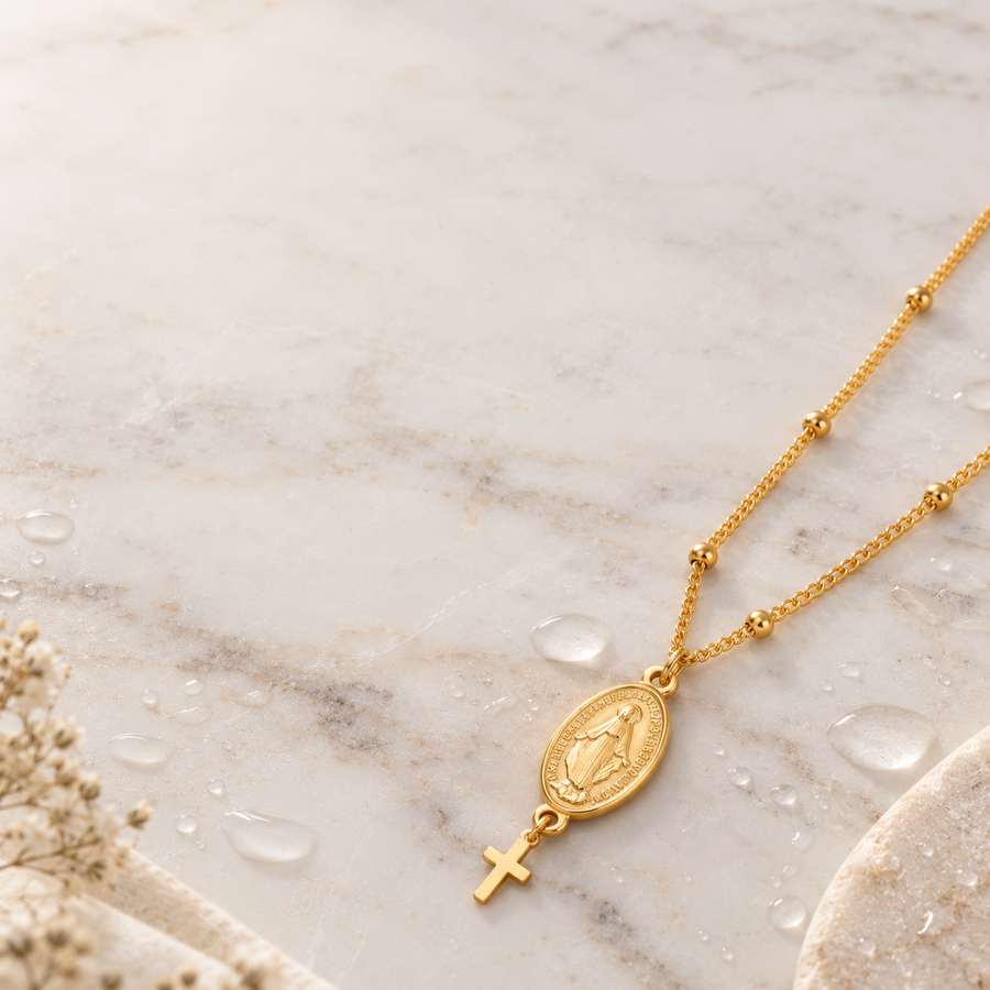 Miraculous Medal Necklace by Sanctelle, view 4
