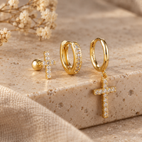Cross Earring Trio by Sanctelle, view 2