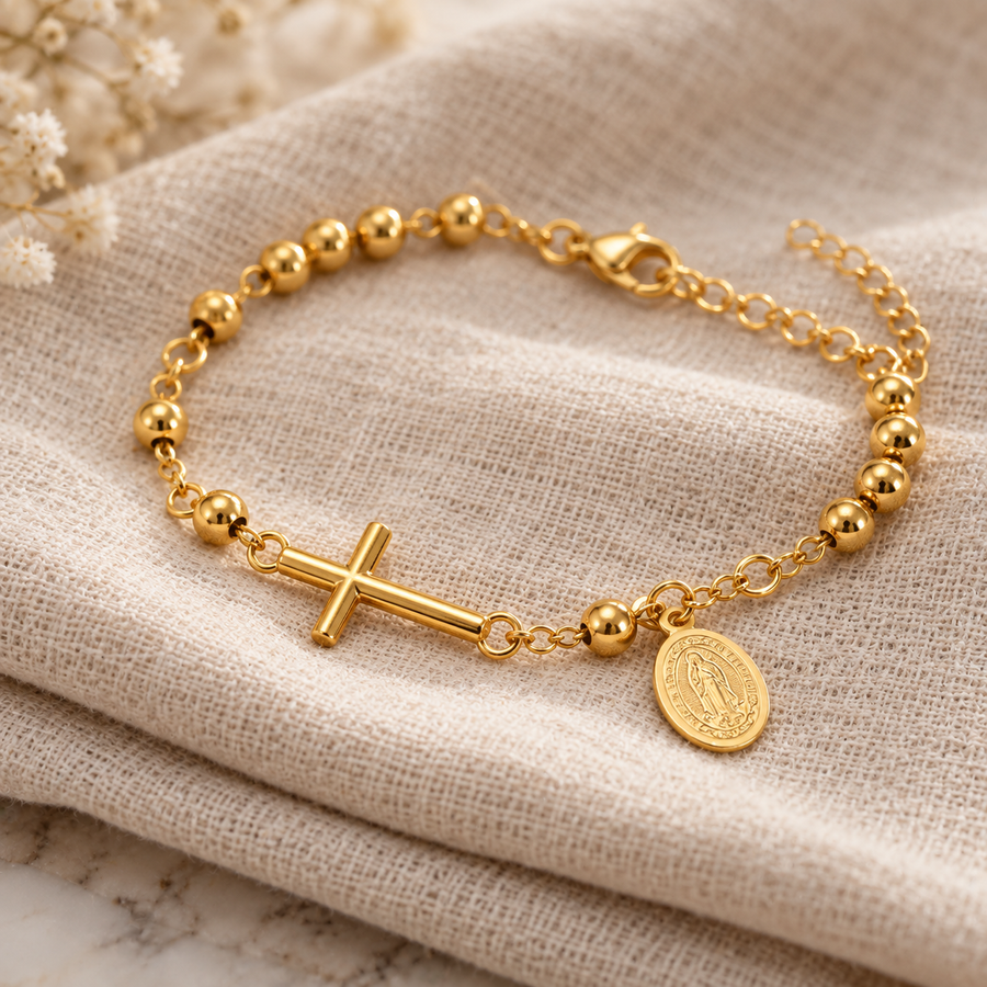 Decade Rosary Bracelet by Sanctelle, view 2