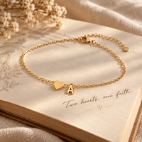Initial Heart Anklet by Sanctelle, view 2