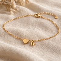 Initial Heart Anklet by Sanctelle, view 3