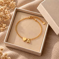 Initial Heart Anklet by Sanctelle, view 5