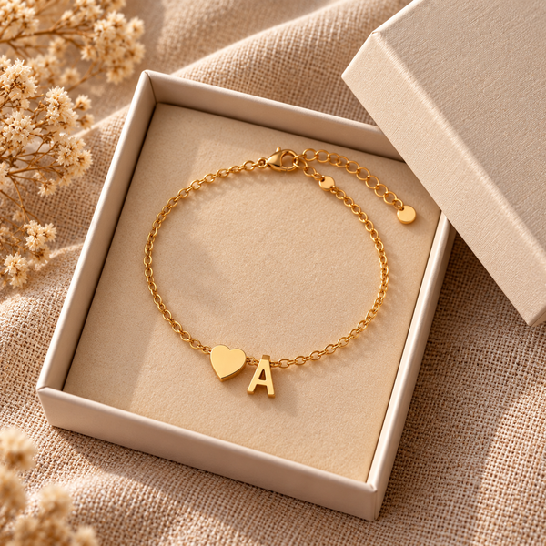 Initial Heart Anklet by Sanctelle, view 5