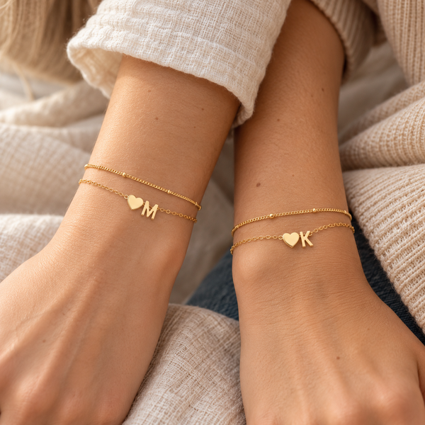 Initial Heart Bracelet, gold-plated Catholic bracelet by Sanctelle