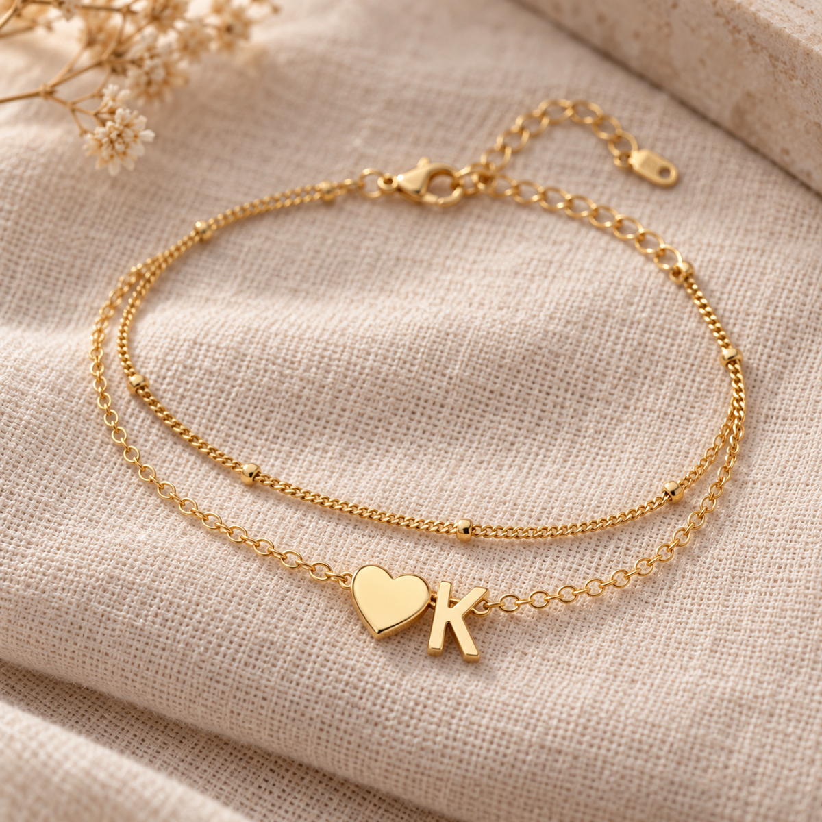 Initial Heart Bracelet by Sanctelle, view 2