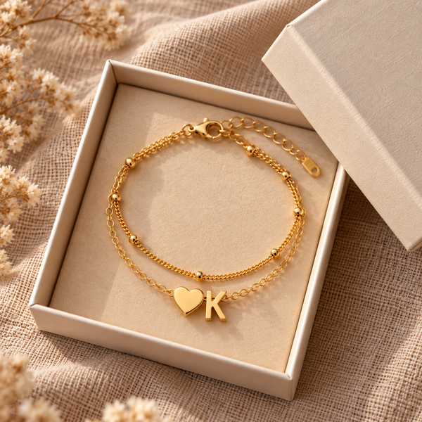 Initial Heart Bracelet by Sanctelle, view 5