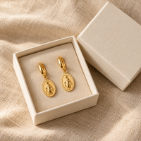 Miraculous Medal Earrings by Sanctelle, view 5