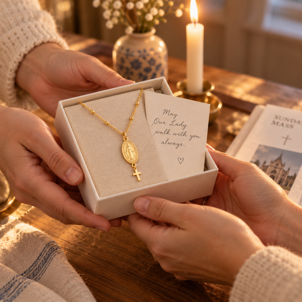 Miraculous Medal Necklace by Sanctelle, view 3