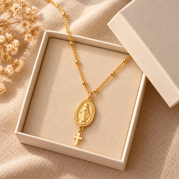 Miraculous Medal Necklace by Sanctelle, view 5