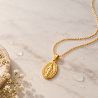 Our Lady of Grace Medal Necklace by Sanctelle, view 4