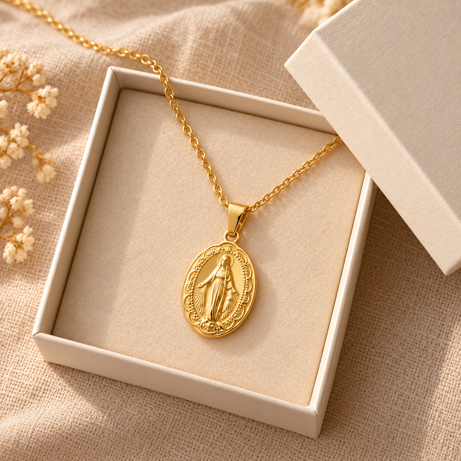 Our Lady of Grace Medal Necklace by Sanctelle, view 5