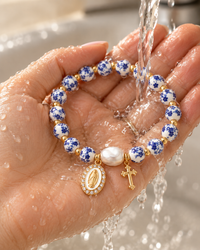 Porcelain Rosary Bracelet by Sanctelle, view 4