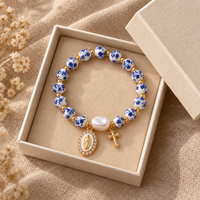 Porcelain Rosary Bracelet by Sanctelle, view 5